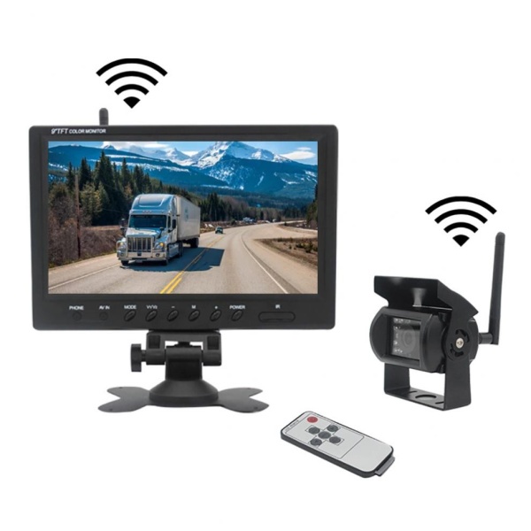 Kit Marsarier Wireless Cu Camera Si Display De 9" 12V~24V K610W Pentru Camioane Autocare Bus-uri 823047